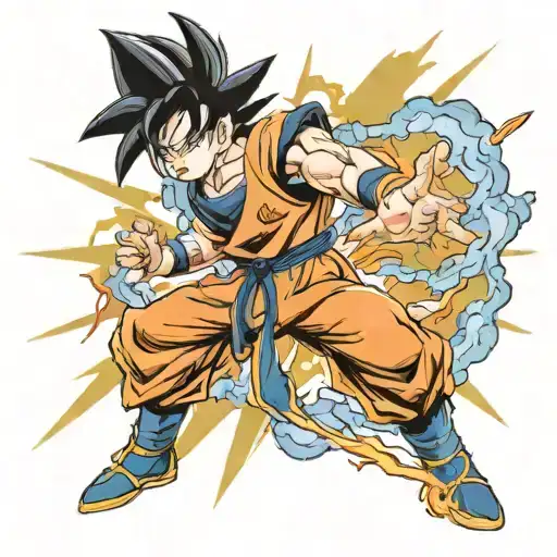Goku Doing A Kamehameha But The Beam Is The Colors Of The German Flag