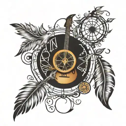 Dream Catcher Clock Surrounded My Music Notes