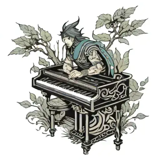 Warrior Suntzu Piano Keys In A Dark Forest