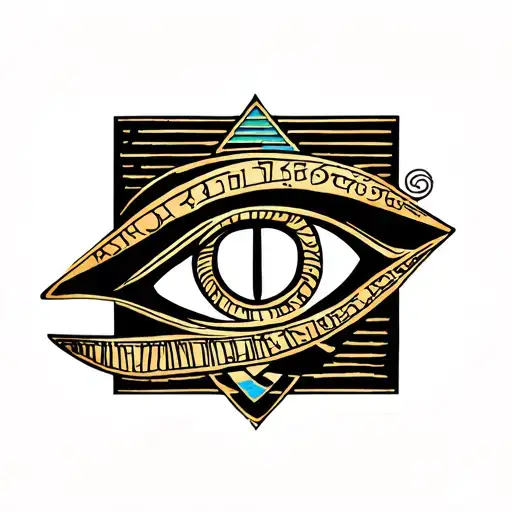 Eye Of Horus With Word Peace And Pyramid In The Background