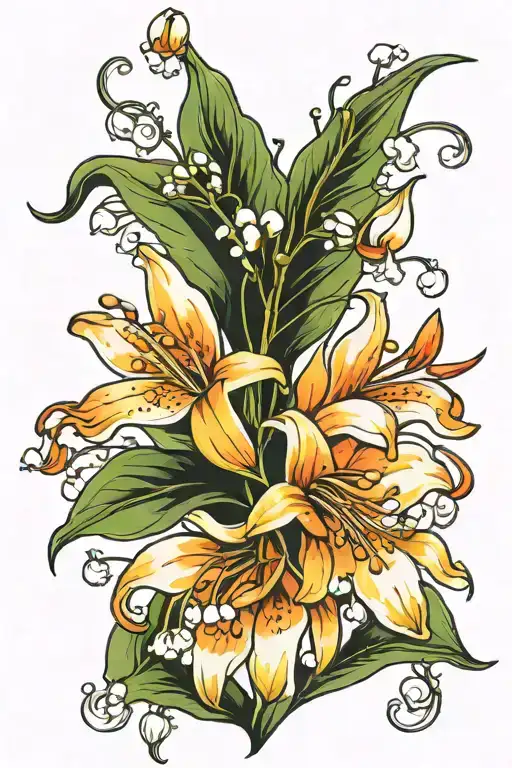 Lily Of Valley And Orange Lily