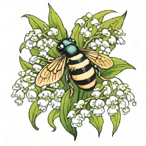 Lily Of The Valley With June Bug