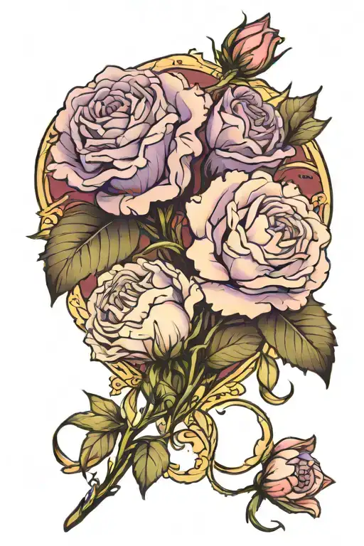 Carnation Lavender And Rose Intertwined