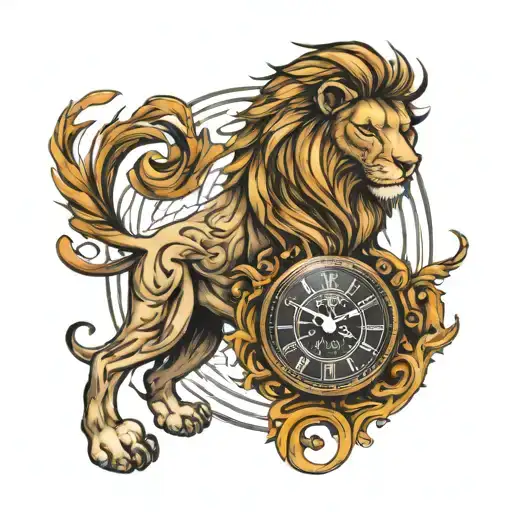 Lion Clock Dates Written