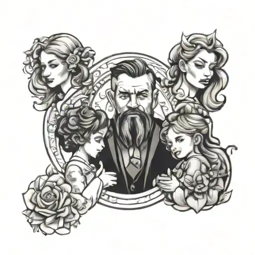 Mother Father And Daughter Doing A Round