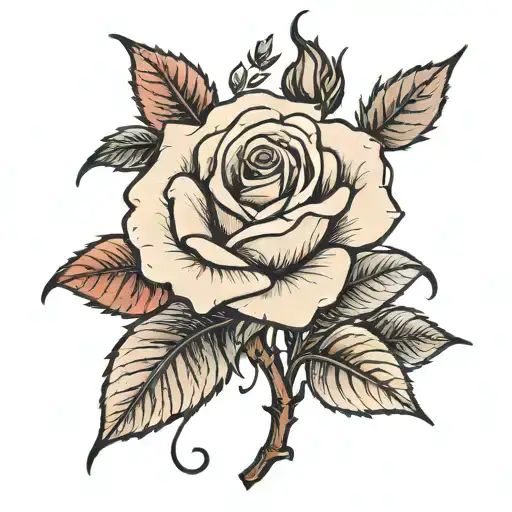 Small Rose With Branch