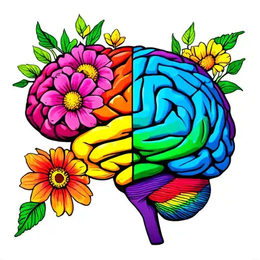 Brain Rainbow Flowers Half Of The Brain Integrated