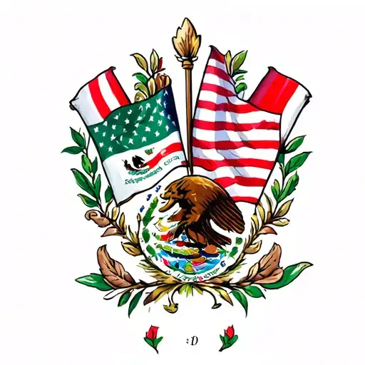 American Canadian Mexican Flags Together