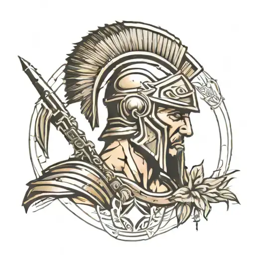 Spartan Soldier Saluting