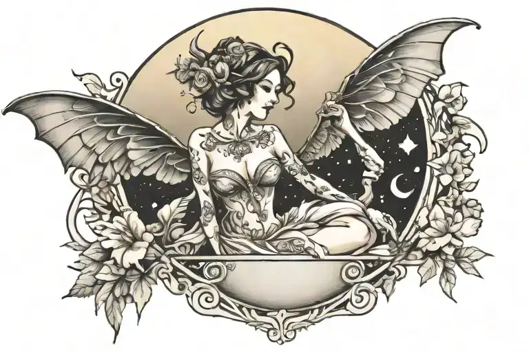 Breast Fairy On Cresent Moon