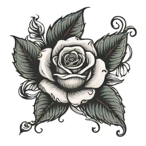 Rose With Initial Mlescg