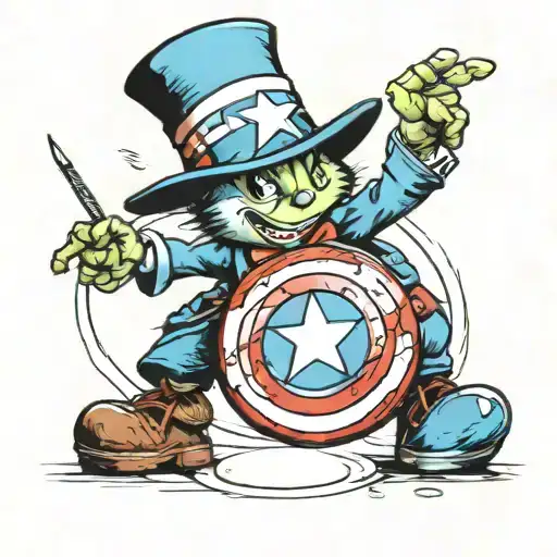 Jiminy Cricket With Captain America Shield