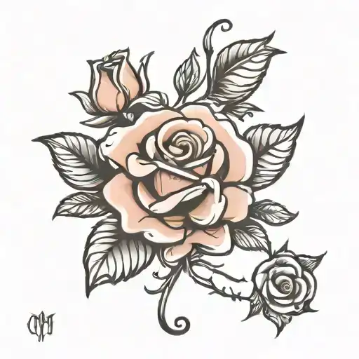 Rose With Initials Mlescg