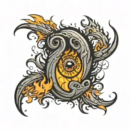 Number 99 On Fire With Eyes