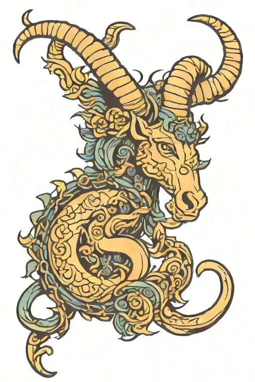 Capricorn Zodiac Sign Intertwined