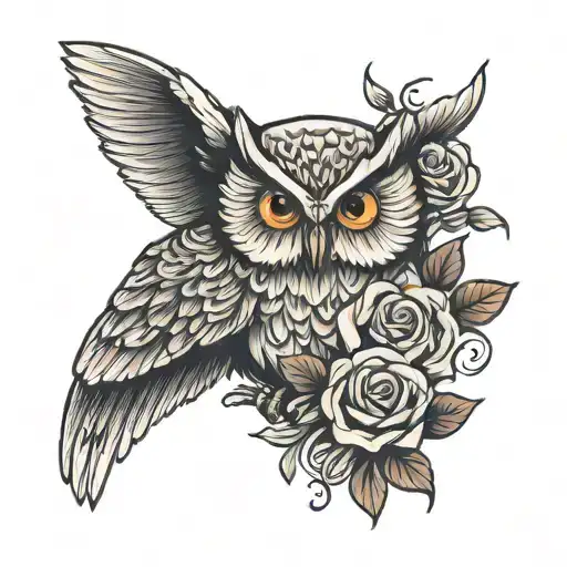 Owl And Rose