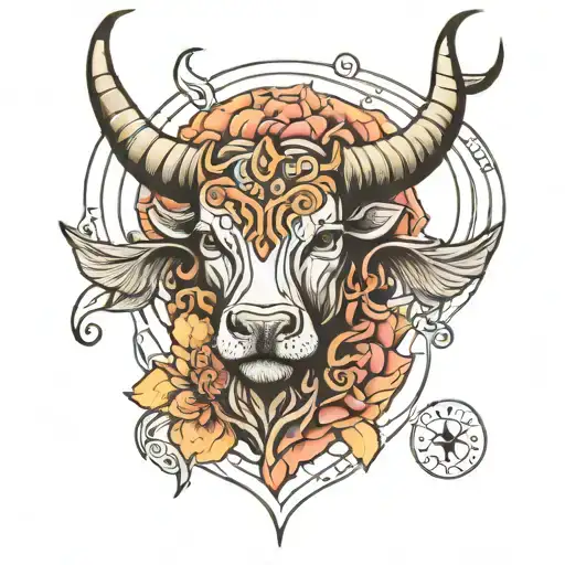 Half Sleeve Tattoo Fine Line Taurus