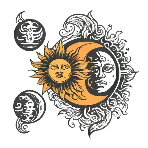 Simple Moon And Sun