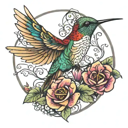 Hummingbird With Riposa In Pace Written