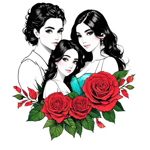 Rose And Family Posing