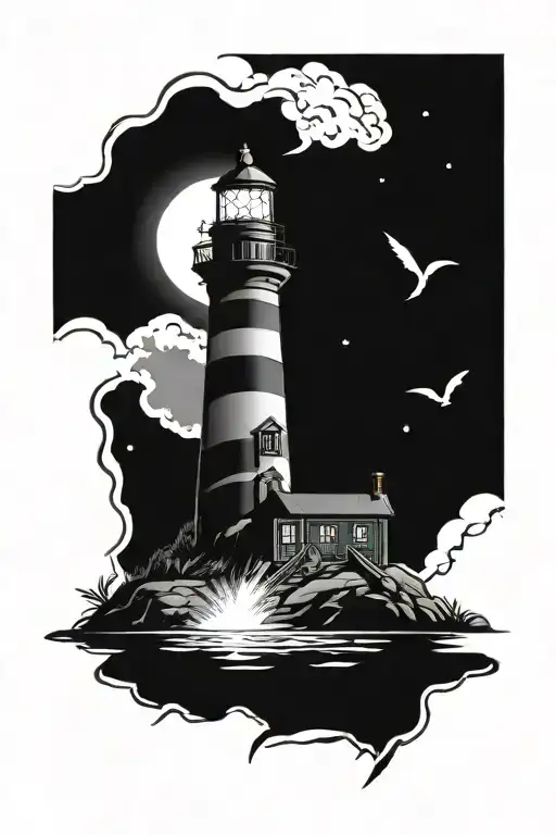 Framed Lighthouse Petes Dragon Wrapped