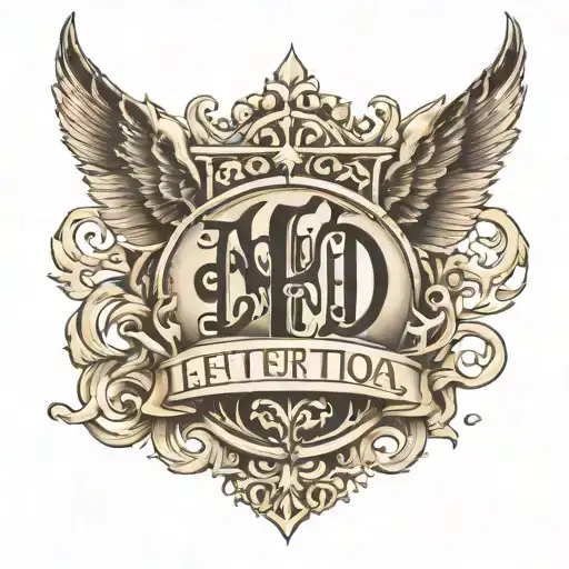 Oldschool Letters Black Work For Top Of Chest