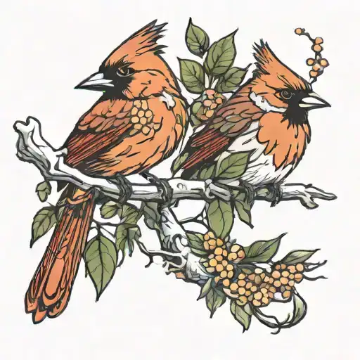 Cardinal And Robin On Branch