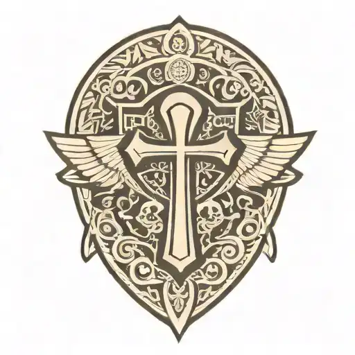 Shield And Ankh Symbol