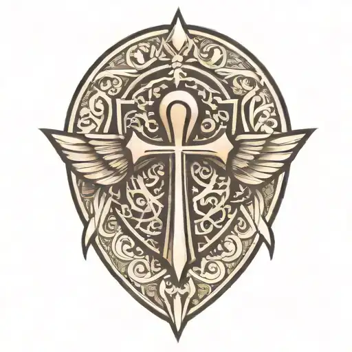 Shield And Ankh Symbol