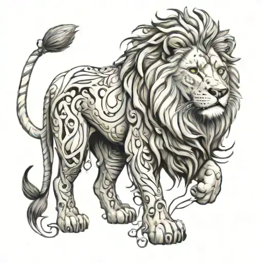 Realistic Drawing Of Lion In 3D Black And White