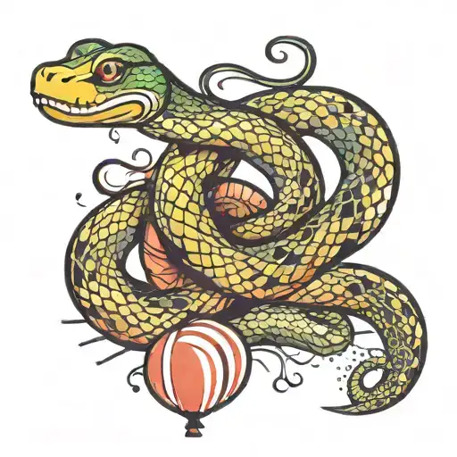 Snake And 10 Balloons