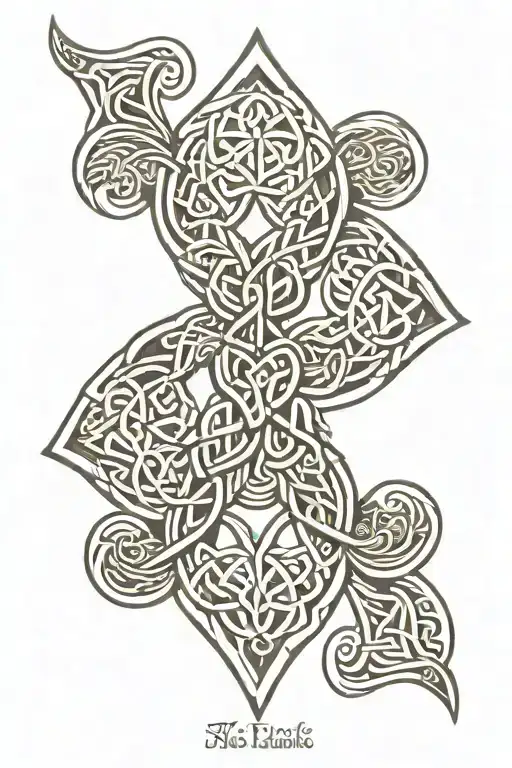 Irish Knot Design Incorporating German Runes Engraved