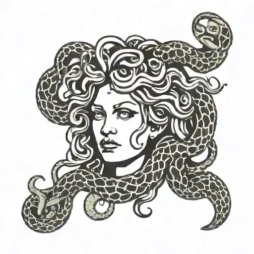 Medusa Head With Snake Hair