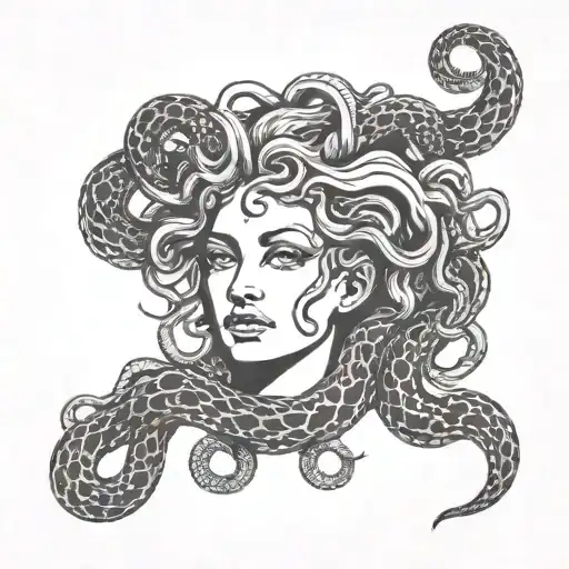 Medusa Head With Snake Hair