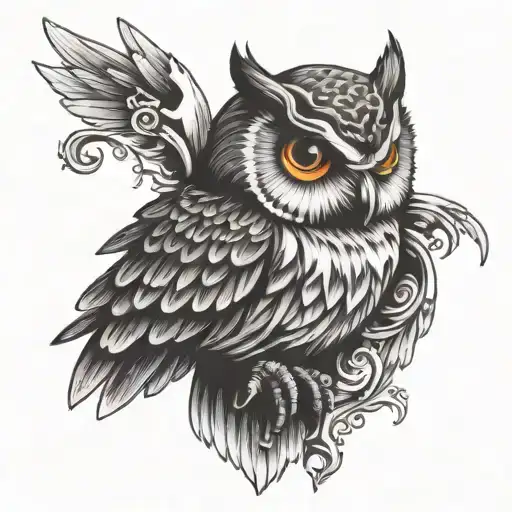 Owl Rapping Around Arm Like An Armband