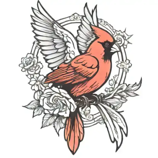 Cardinal With Angel Wings