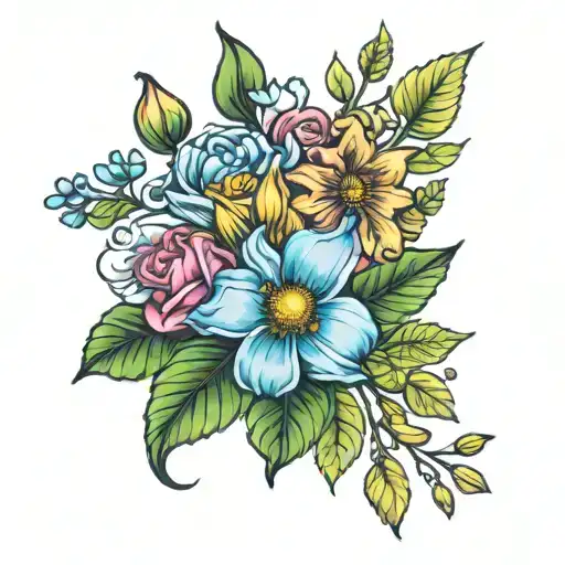 March July September November December Birth Flower Bouquet