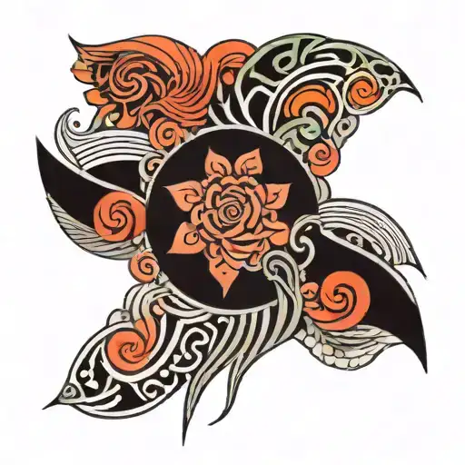 Solid Black Lines With Patterns In The Background