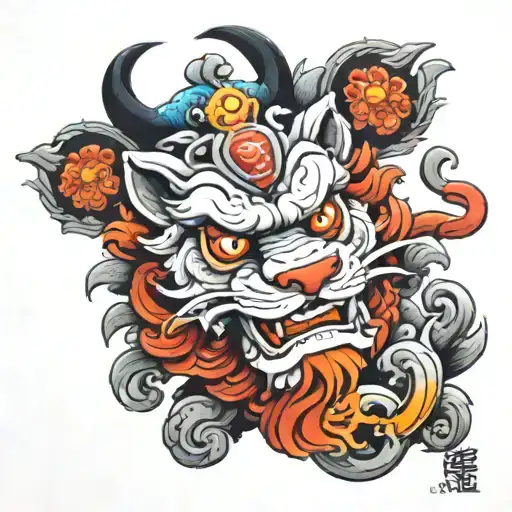 Shisa Lion Japan Okinawa Temple Full