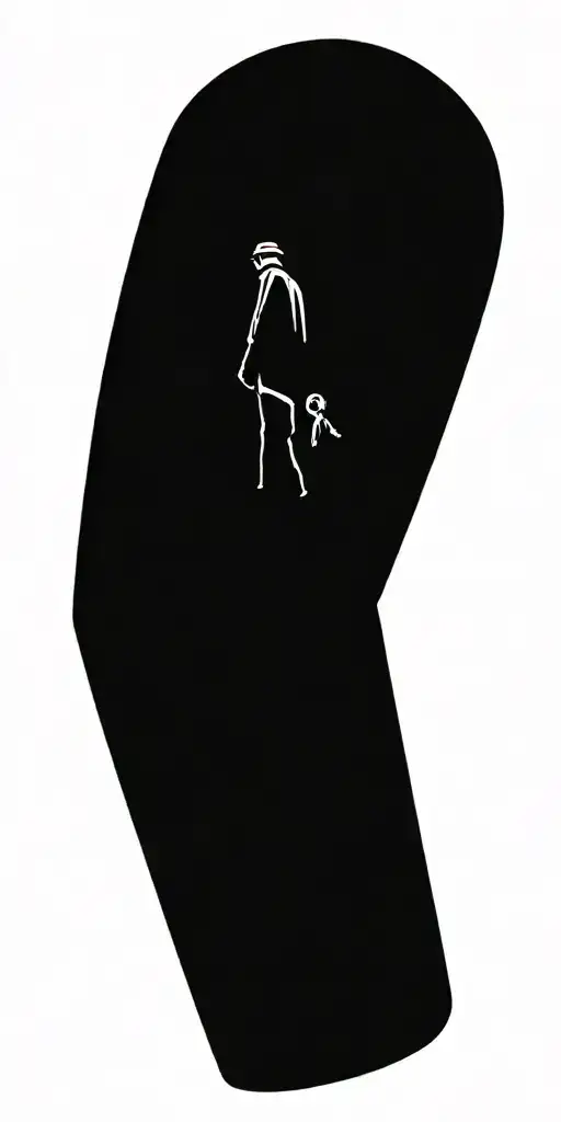 Figure Of A Man And Child Walking Away