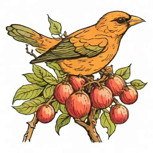 Verdin Bird In A Fig Tree