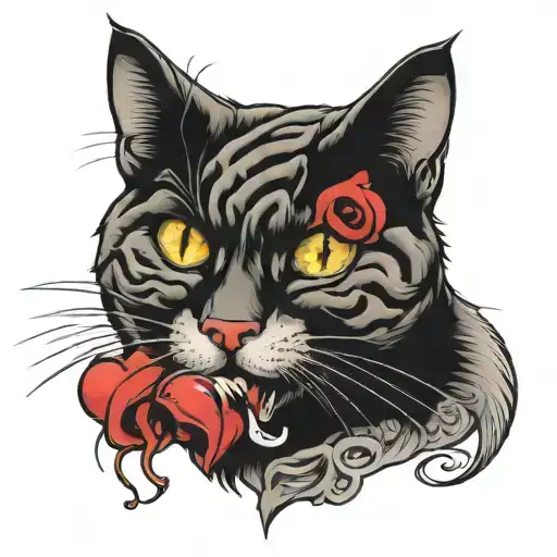 Cat Licking Wound On Heart Operation Scar