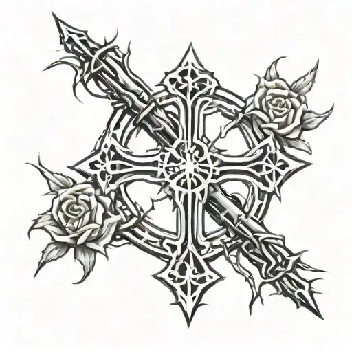 Cross And Crown Of Thorns