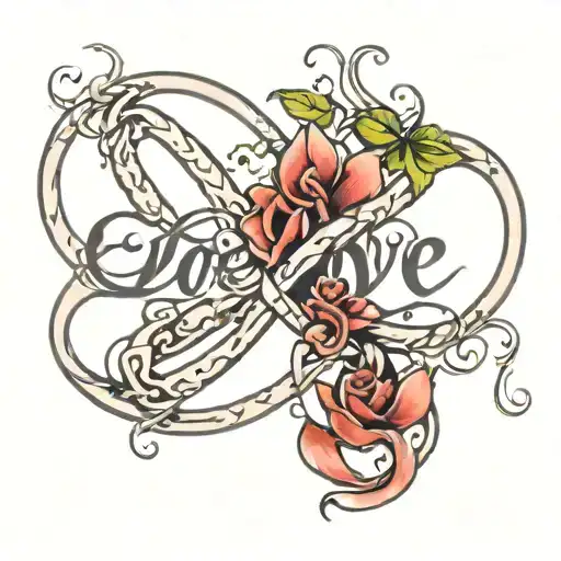 Infinity Symbol With The Word Love In The Lines