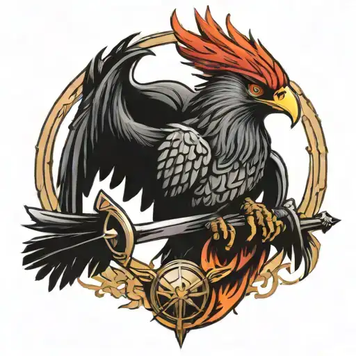 Phoenix Vs Gladiator With Sword