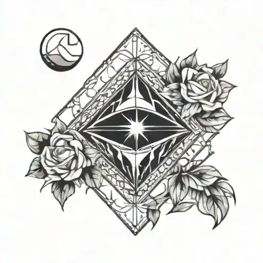 Geometric Diamond Outdoor With Crescent Moon