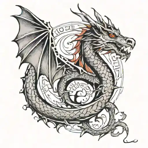Dragon With Roman Numerals