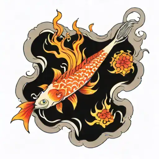 Japanese Fish Pond Covered In Amaterasu Flame
