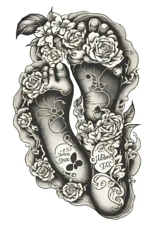 Baby Footprint With Birth Data