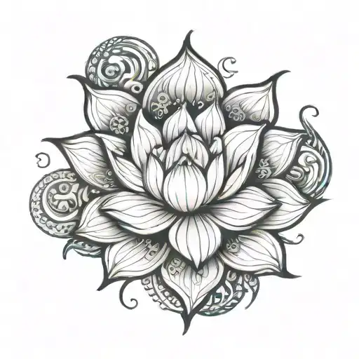 Om And Lotus Flower Emerging Sci Fi